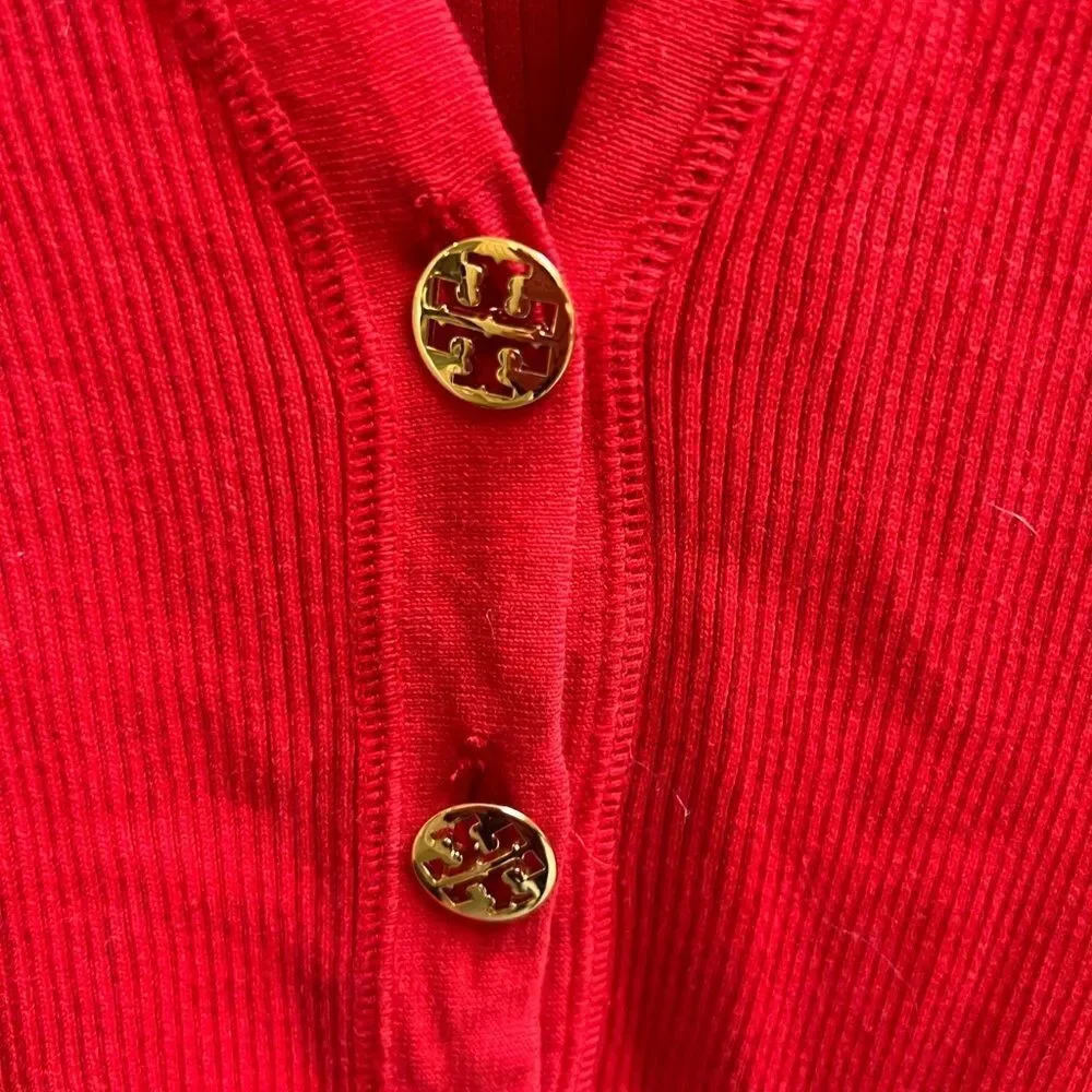 Tory Burch Red Cardigan Sweater